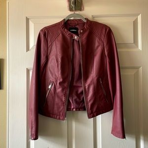 Express Moto faux leather jacket 
~Dark pink~